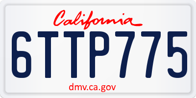 CA license plate 6TTP775