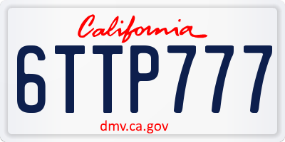 CA license plate 6TTP777