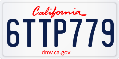 CA license plate 6TTP779