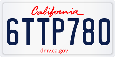 CA license plate 6TTP780