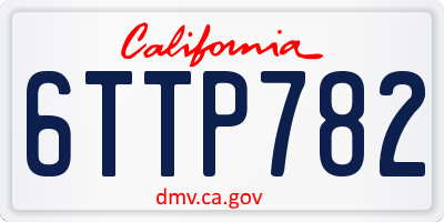 CA license plate 6TTP782