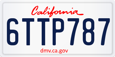 CA license plate 6TTP787