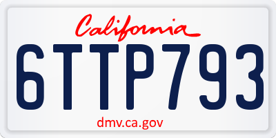 CA license plate 6TTP793