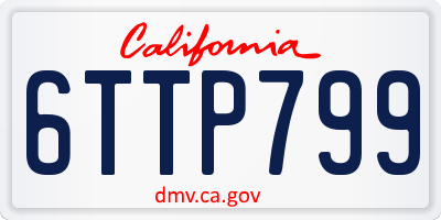 CA license plate 6TTP799