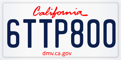 CA license plate 6TTP800