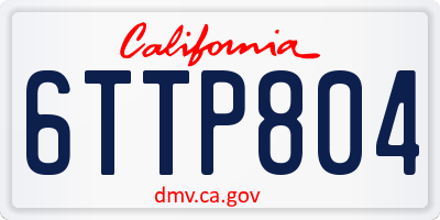 CA license plate 6TTP804