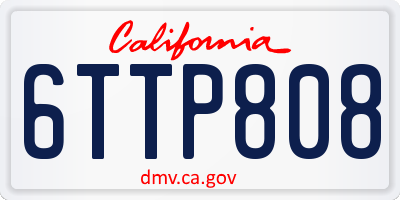 CA license plate 6TTP808