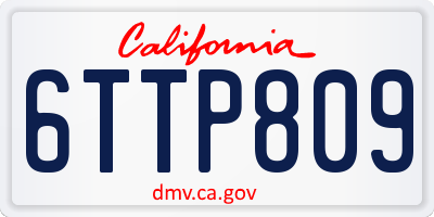 CA license plate 6TTP809