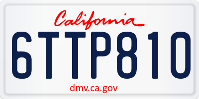 CA license plate 6TTP810