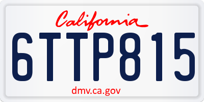 CA license plate 6TTP815