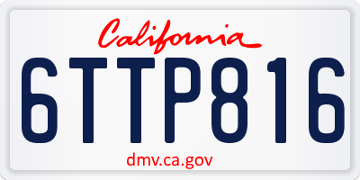 CA license plate 6TTP816