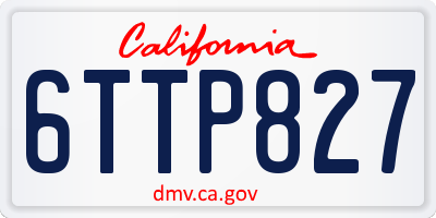 CA license plate 6TTP827