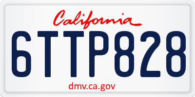 CA license plate 6TTP828