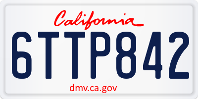 CA license plate 6TTP842