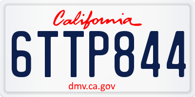 CA license plate 6TTP844