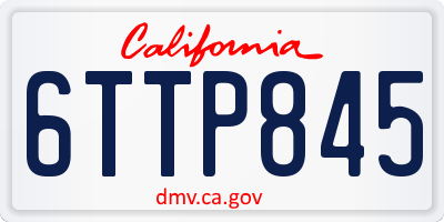 CA license plate 6TTP845