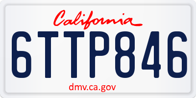CA license plate 6TTP846