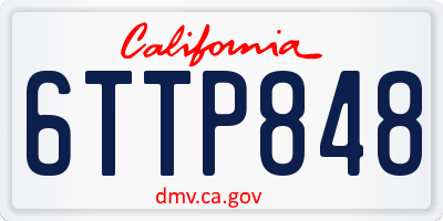 CA license plate 6TTP848