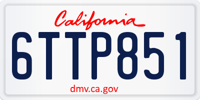 CA license plate 6TTP851