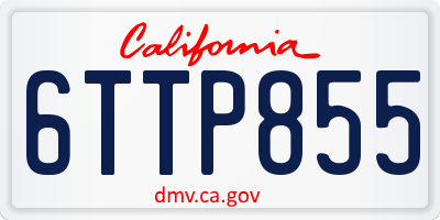 CA license plate 6TTP855