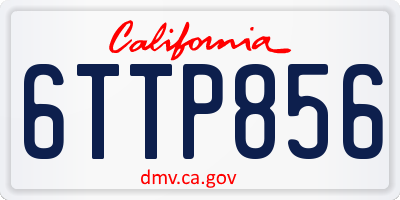 CA license plate 6TTP856