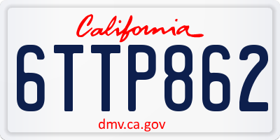 CA license plate 6TTP862