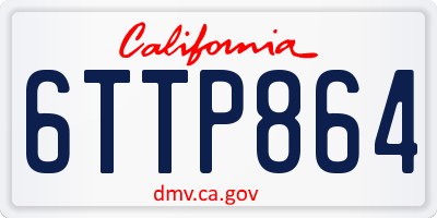 CA license plate 6TTP864