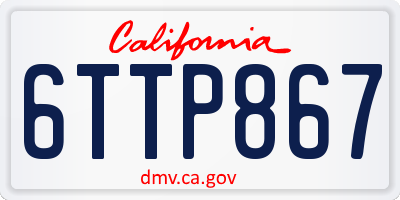 CA license plate 6TTP867