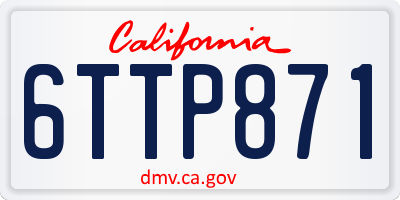 CA license plate 6TTP871