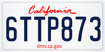 CA license plate 6TTP873