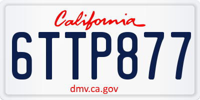 CA license plate 6TTP877