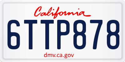 CA license plate 6TTP878