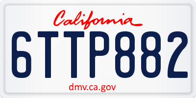 CA license plate 6TTP882