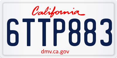 CA license plate 6TTP883