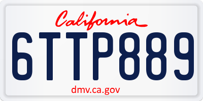 CA license plate 6TTP889