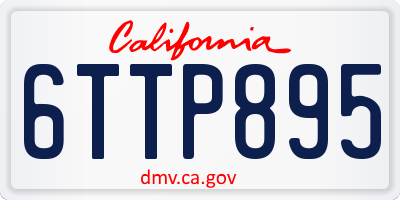 CA license plate 6TTP895