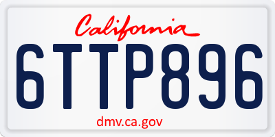 CA license plate 6TTP896
