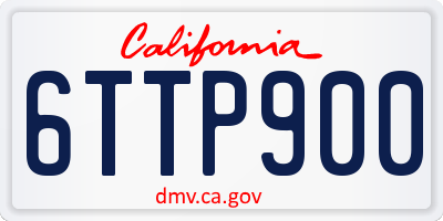 CA license plate 6TTP900