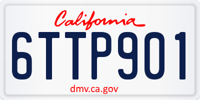 CA license plate 6TTP901