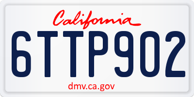 CA license plate 6TTP902