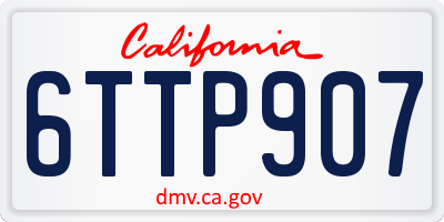 CA license plate 6TTP907