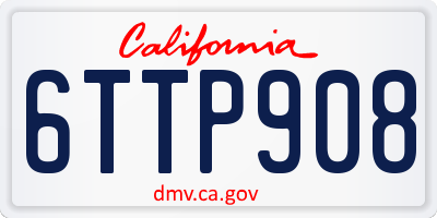 CA license plate 6TTP908