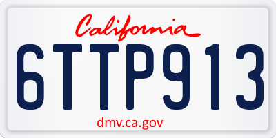 CA license plate 6TTP913