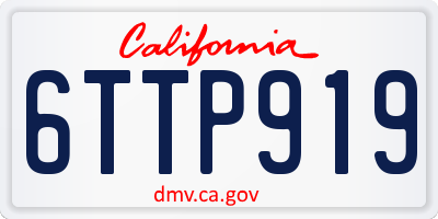CA license plate 6TTP919