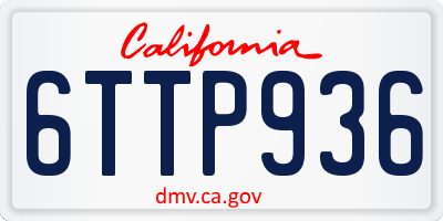 CA license plate 6TTP936