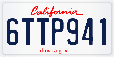 CA license plate 6TTP941