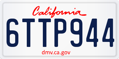 CA license plate 6TTP944