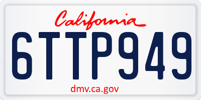 CA license plate 6TTP949