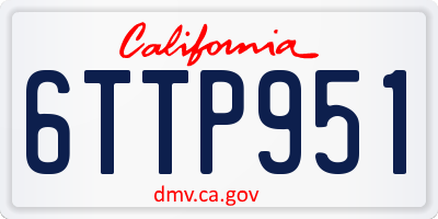 CA license plate 6TTP951