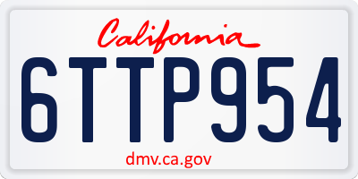 CA license plate 6TTP954